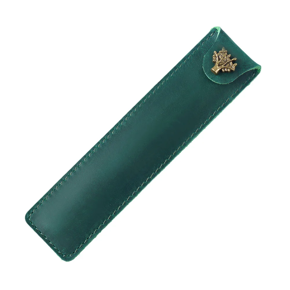 

1Pc Genuine Pen Case, 4x16. 8cm Single Pen Case Pen Holder Fountain Pen Sleeve for Single Pen, Green