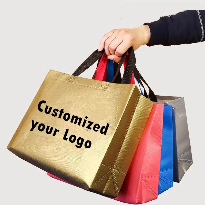 100 шт./лот нетканая сумка сумки для покупок эко-рекламные вторичной переработки