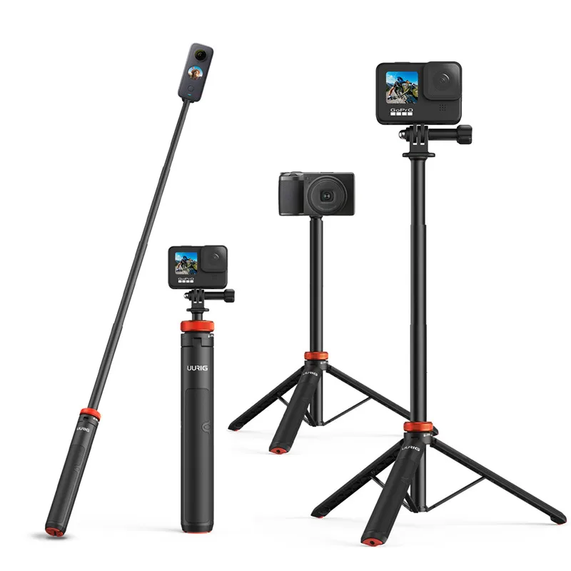 

Aluminum Extend Selfie Stick Tripod Mini Portable Vlog Tripod for Gopro Hero 11 10 9 8 7 6 DJI Osmo Action 3 4 Insta 360 One X3