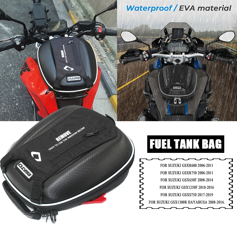 

Fuel Tank Bag Luggage For Suzuki GSXR 600 750 GSX650F GSX1250F GSXS750 GSX1300R Motorcycle Navigation Racing Bags Tanklock