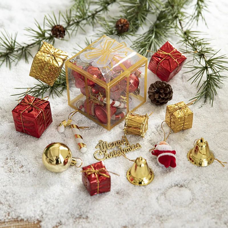 

Christmas decorations 2023 colorful golden ball pendant small gift package christmas tree decorations home decor