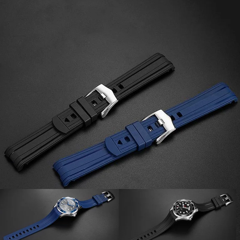 Ремешок мужской из нержавеющей стали силиконовый спортивный браслет для часов