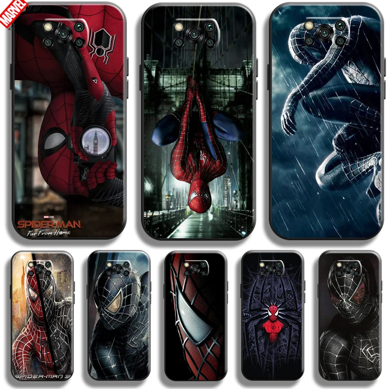 

Marvel Spiderman For Xiaomi Poco X3 Pro X3 NFC X3 GT Phone Case Back Silicone Cover Liquid Silicon Carcasa Funda Coque