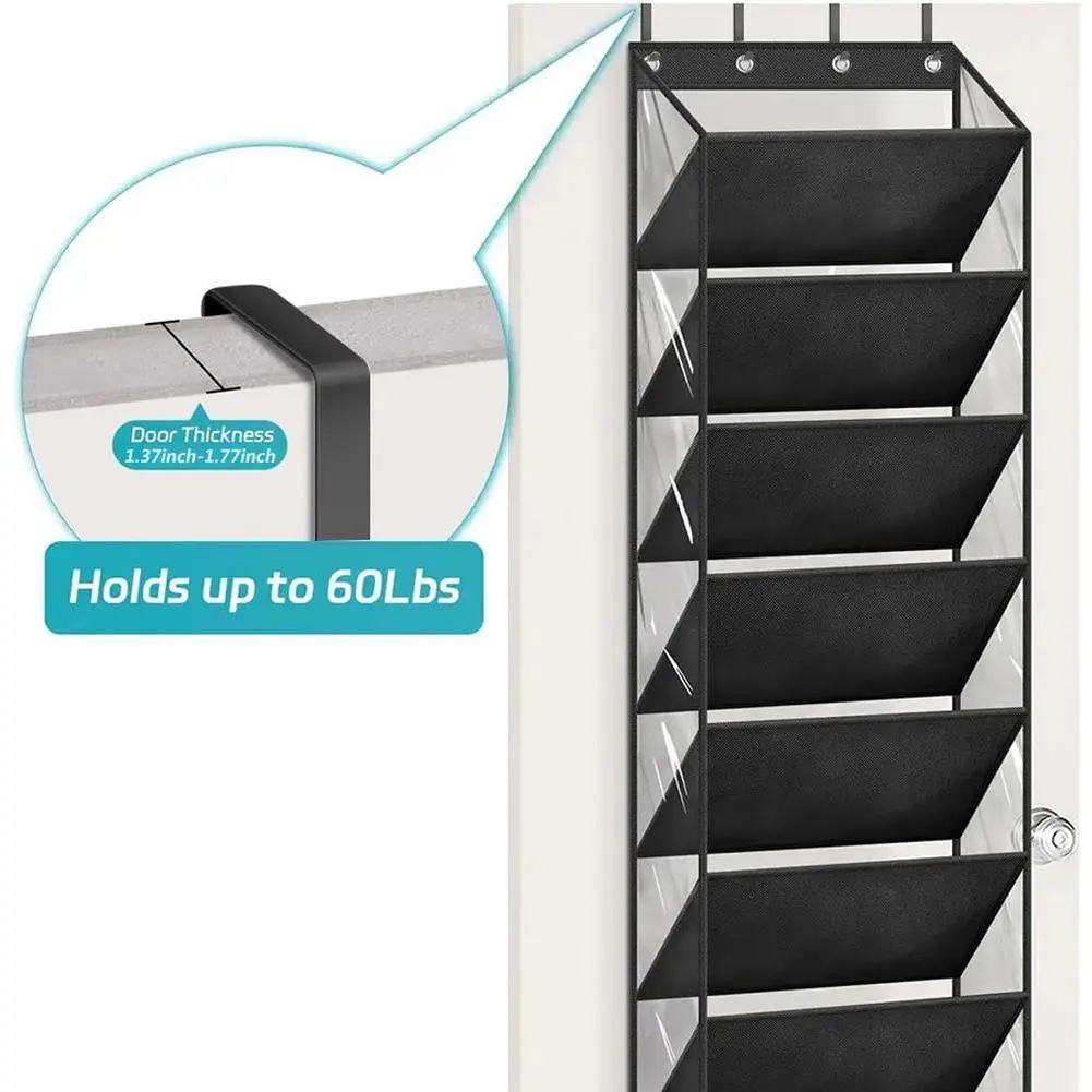 10 Tier Over The Door Shoe Organizer Hanging Shelve For Closet With 4 Metal Hooks Large Capacity