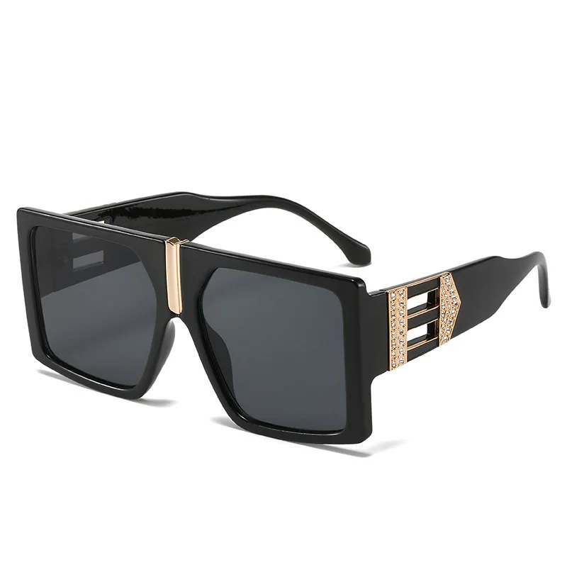 

Fashion Oversized Square Sunglasses Men Women Point Drill Decoration Sun Glasses Classic Luxury Brand Designer Flat Top Eyewear