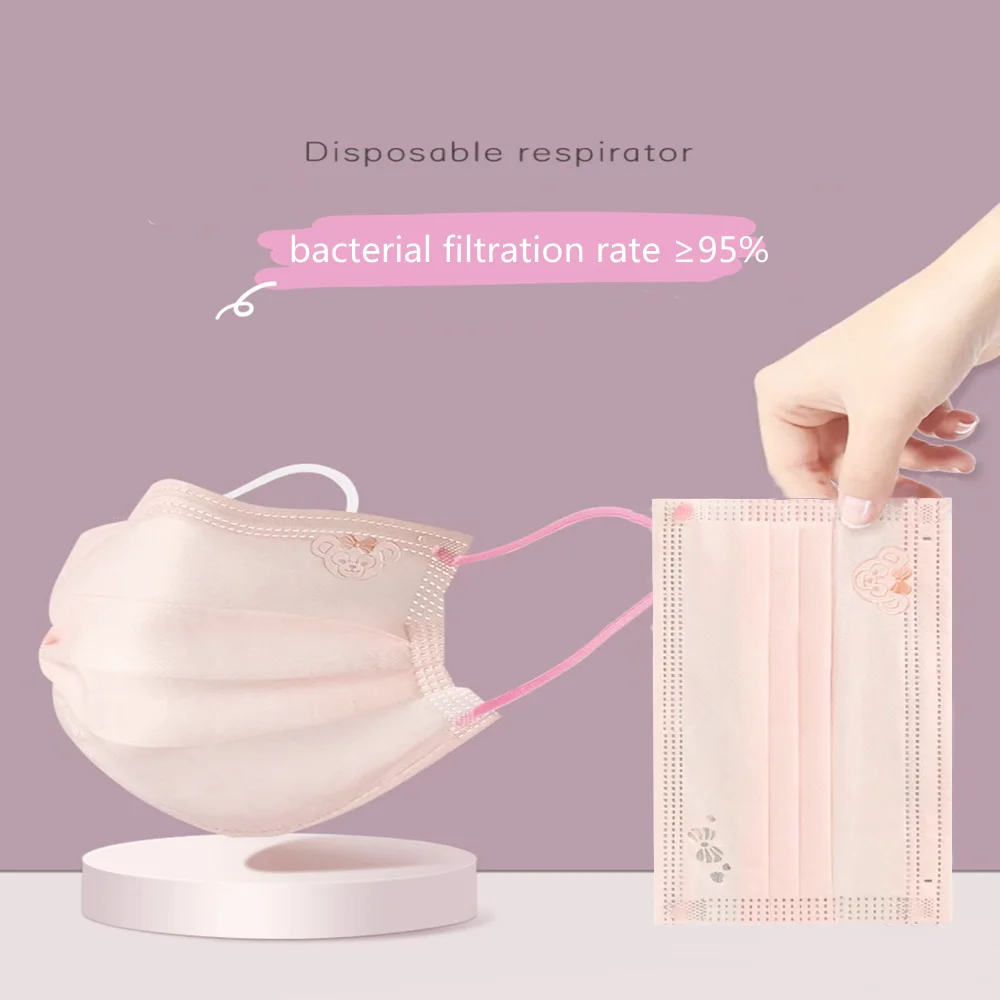Одноразовые маски розового цвета, хирургические маски с одобрением, модные маски для взрослых с 3-слойной защитой, хирургические маски для рта.