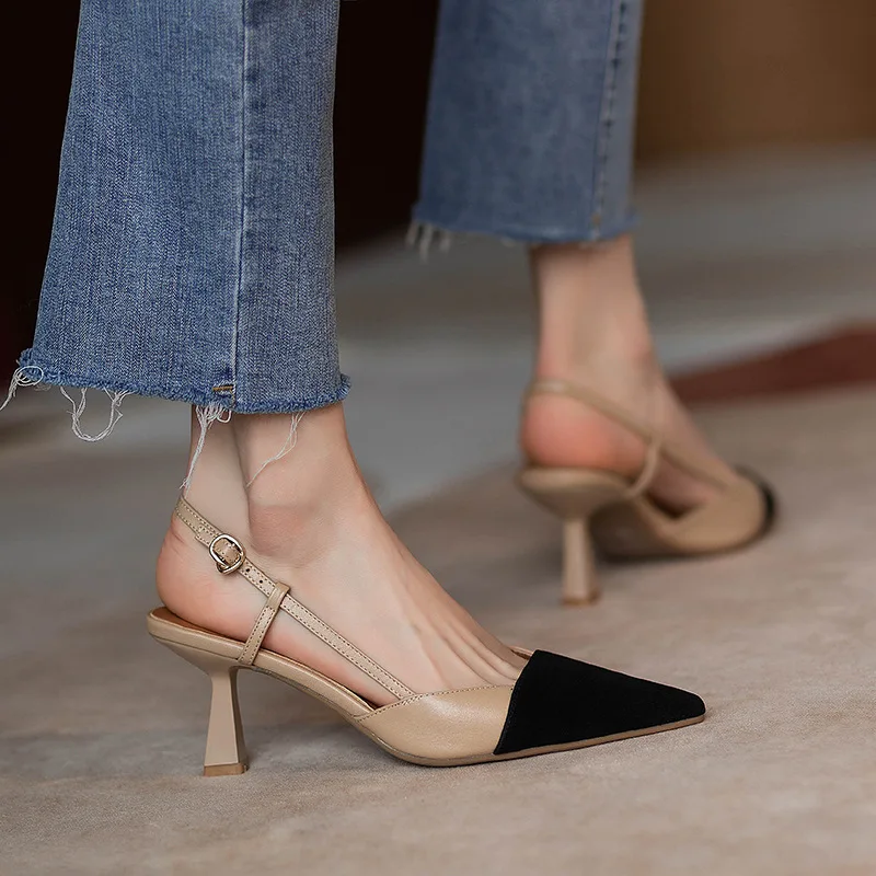 High Heels Summer 2023 New Arrival Fashion Buckle Pointed Heel Sandals Women Comfort Simplicity Stilettos Sandalias De Mujer