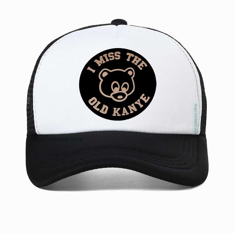 

I Miss The Old Kanye West Unisex Baseball Caps College Dropout Bear Distressed Cotton Hat Outdoor Adjustable Fit Snapback Cap