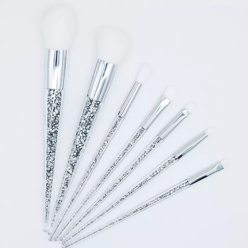 Sets Of Brush Makeup Brush Quicksand Silver Diamond Transparent Crystal Diamond Handle Fan Brush Makeup Tool