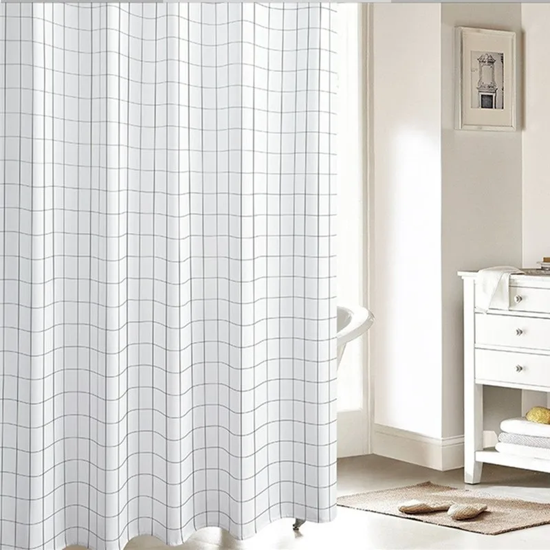 

New Fashion Peva Waterproof Durable Mildew Shower Curtain Bathroom Curtain With Hooks Shower Curtains For Bathroom Modern Deco