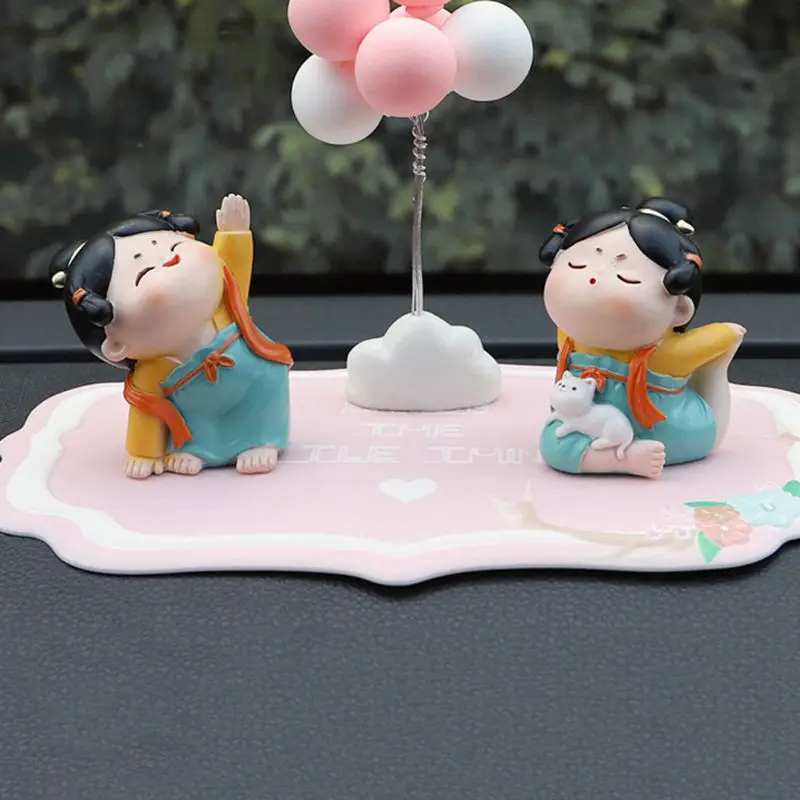 

Chinese Ladies Yoga Resin Ornament National Style Court Cute Girl Crafts Decoration Datang Lady Diary Resin Statue Figurine