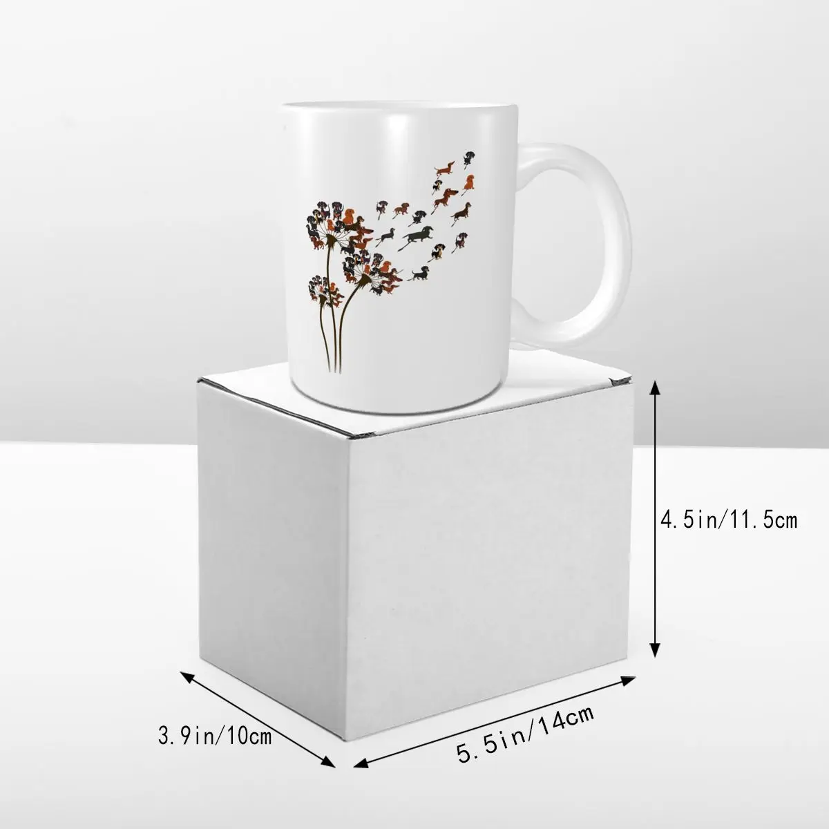 Такса Одуванчик собака чашка для влюбленных кофе конфета 11 унций какао