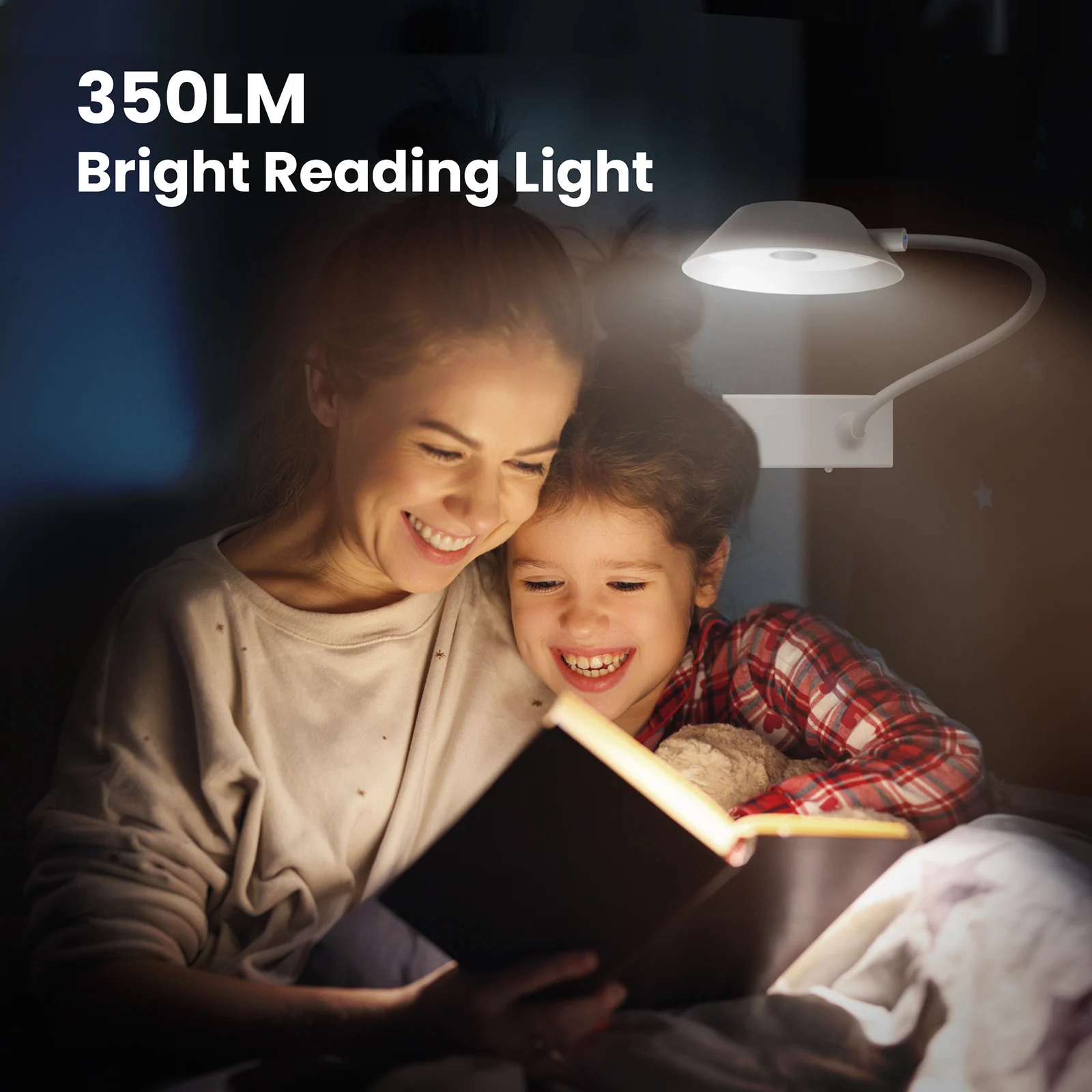 Tapwak 450LM Clip Reading Light for Bed LED Table Reading Lamp USB Rechargeable Flexible Small Book Reading Light for Bedroom images - 6