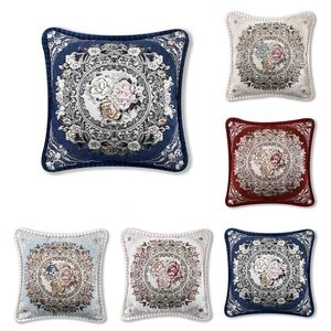 Europe Palace Style Pillow Cover Mahogany Sofa Bedroom Car Office Cushion Cover Waist Pillow Cover Pillowcase Home Decoration