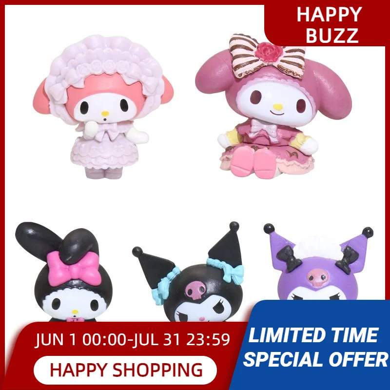 

Anime Sanrio Car&Cake Ornament 5Pcs Set My Melody Kuromi Figures Children Liked Decoration Cartoon Model Mini Suit Gifts