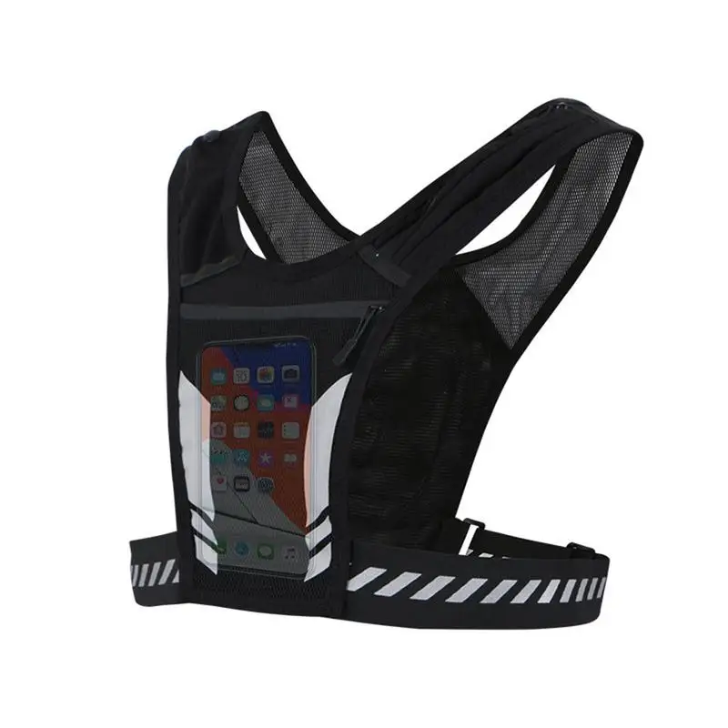 Running Vest for Runners Reflective Running Vest Water Bottle Phone Holder Bag Universal Vest for Joggers Cycling Nights Sports