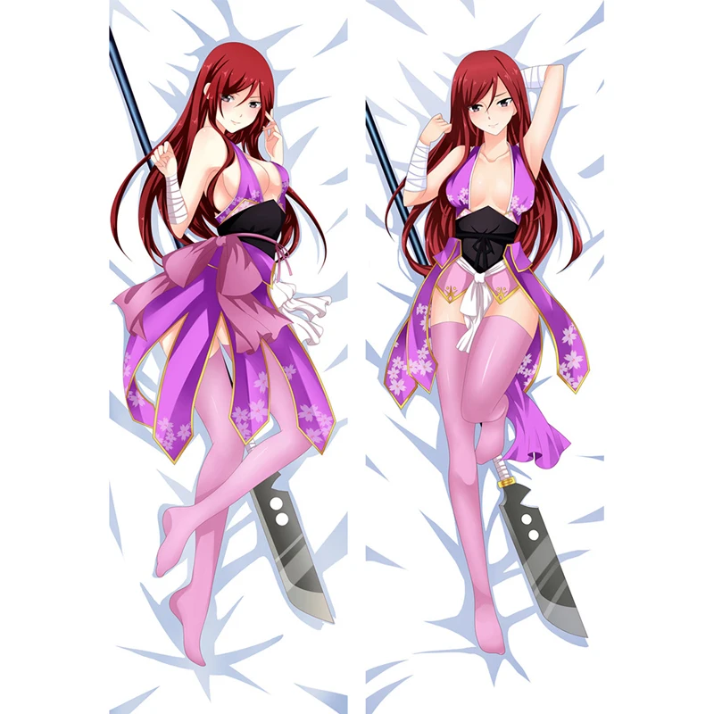

New design Erza Scarlet -Fairy Tail Cute Pillow Double Sided hugs Body case Cushion Cover case