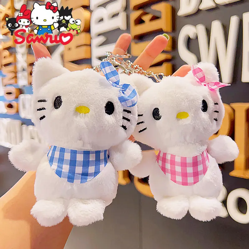 Купи Sanrio Hello Kitty Cute Keychain Pendant Doll Rag Backpack Pendant Anime Keychain Schoolbag Decoration Chain Girls Birthday Gift за 63 рублей в магазине AliExpress