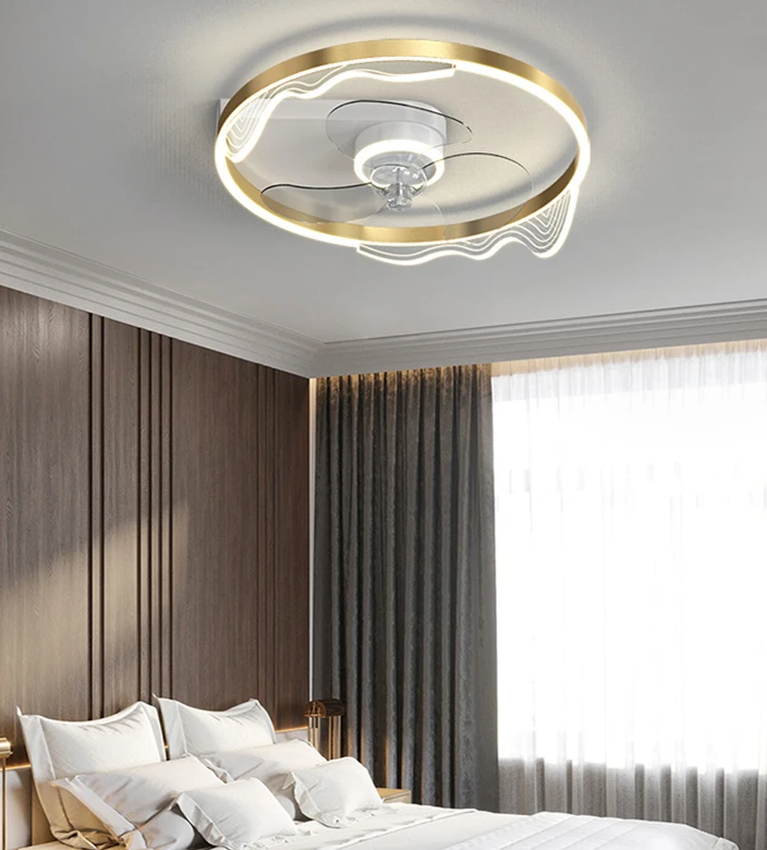 

Потолочный светильник с вентилятором для спальни, простой современный роскошный светильник, новинка 2022, для столовой, гостиной, Умный венти...