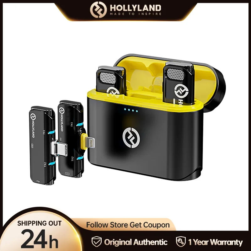 Беспроводной петличный микрофон Hollyland Lark C1 для iPhone, Android, Youtube, Vlog, беспроводной микрофон для прямой трансляции