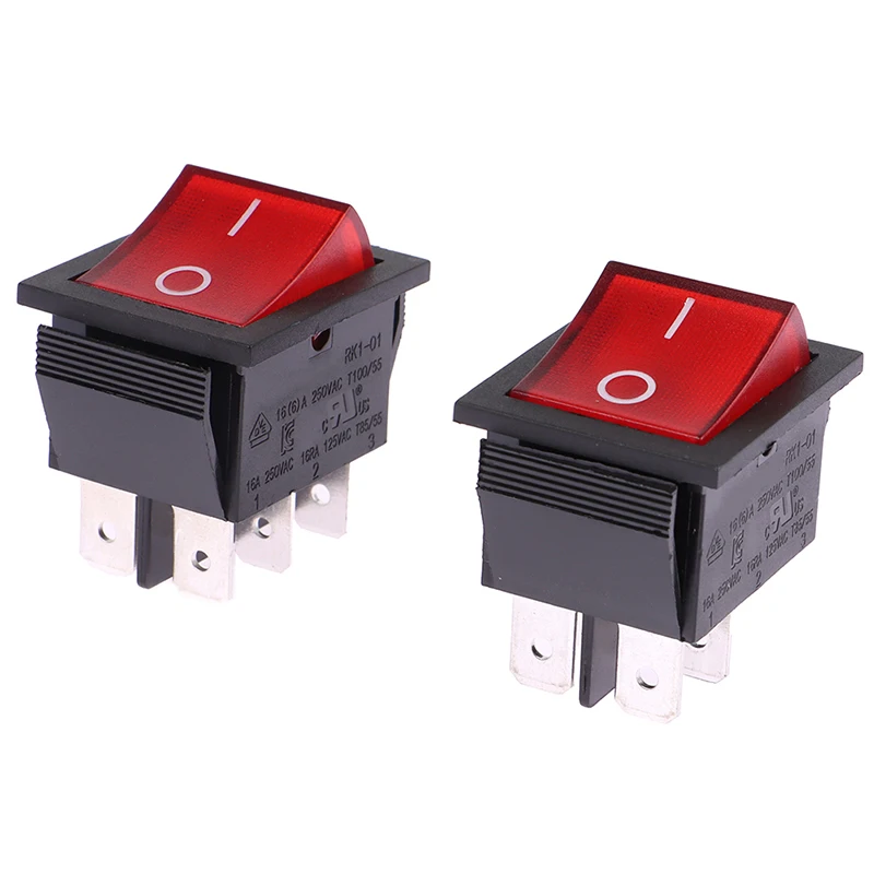 RK1-01 16A 250V ВКЛ-ВЫКЛ клавишный выключатель 4 контакта 6 контактов