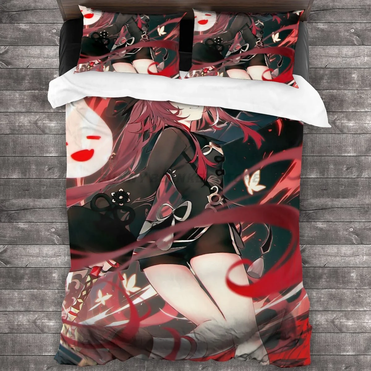 

Fanart Hu Tao Genshin Impact Bedding Duvet Cover Set Pillowcases Comforter Bedding Sets Bedclothes