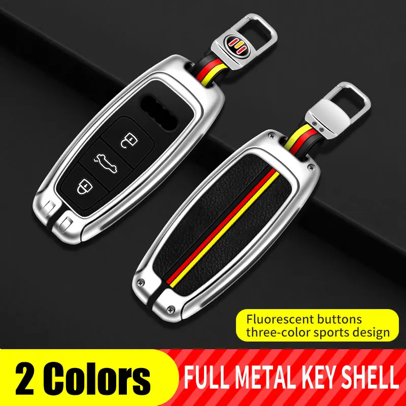 

Car Key Cover Bag Key Chain Case For Audi A3 A4 B9 A6 C8 A7 S7 4K A8 D5 S8 Q7 Q8 SQ8 AluminumAlloy Remote Holder Accessories