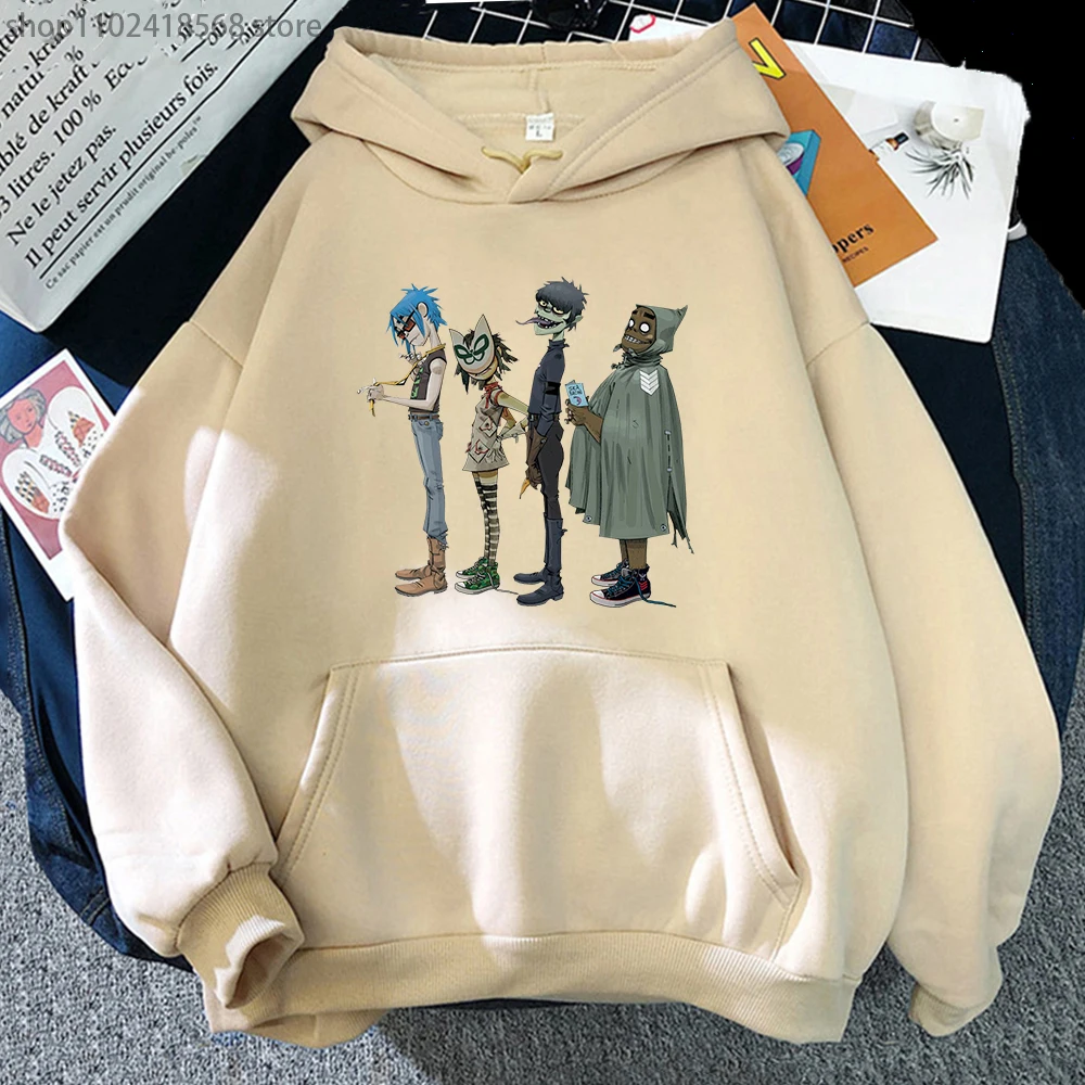 

Gorillaz Hoodies for Men HipHop Printed Music Rock Band Sweatshirt Long Sleeve Top Graphic Casual Fashion Winter Clothes Women