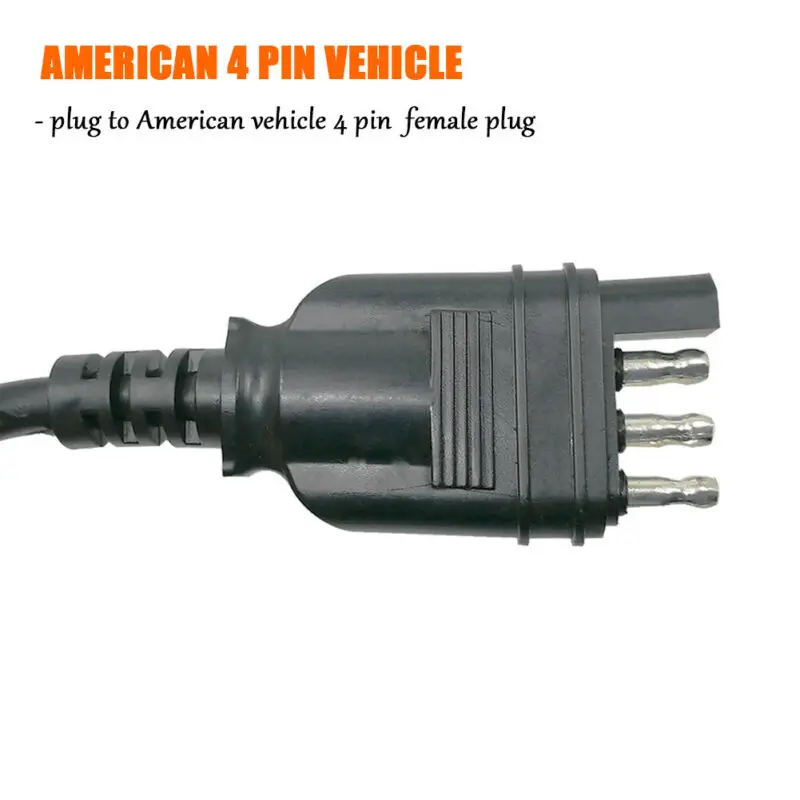 Американский 4-контактный к европейской 7-контактный адаптер прицепа свинцовый