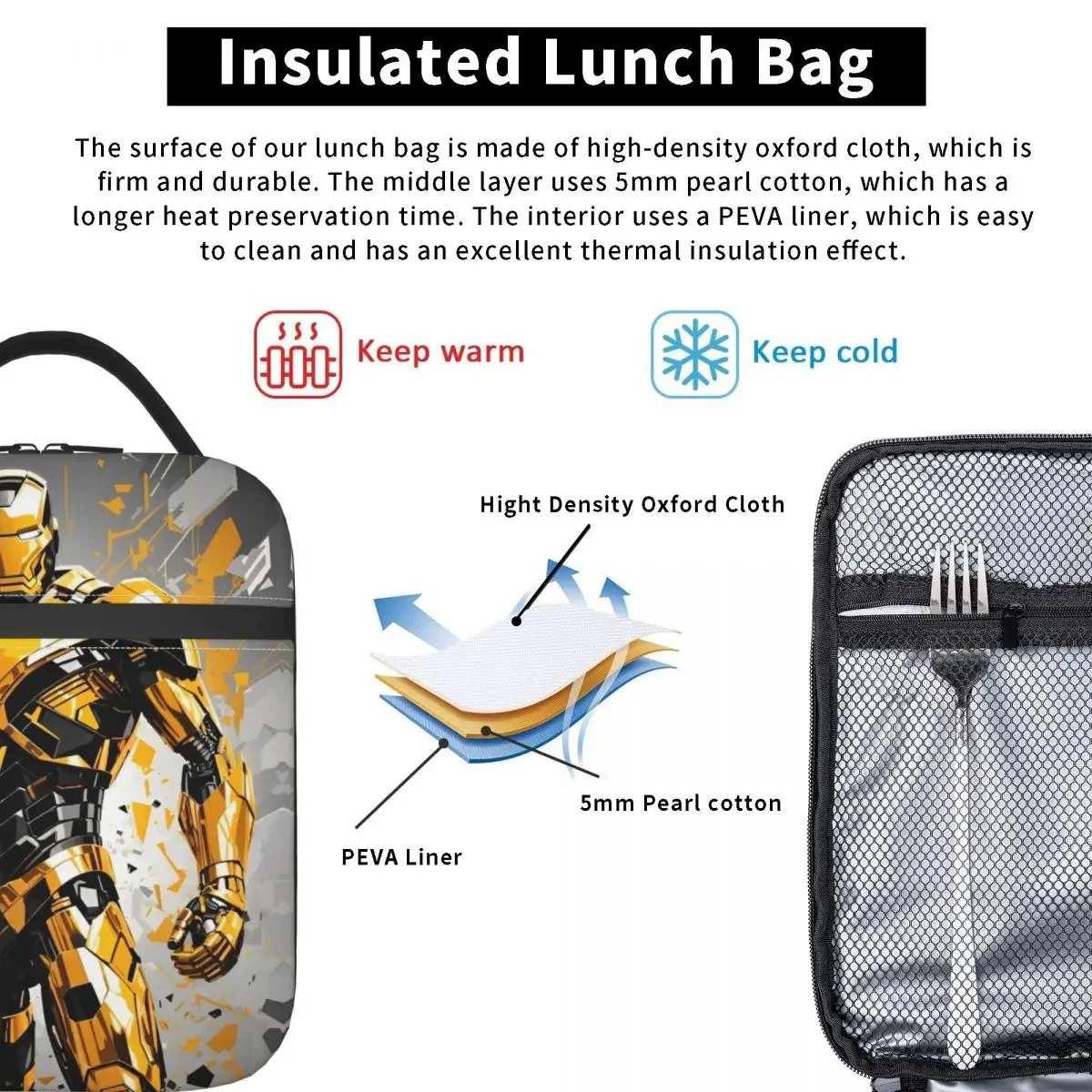 Изолированные Сумки Для Обеда С Функцией Возврата Героев Изолированный