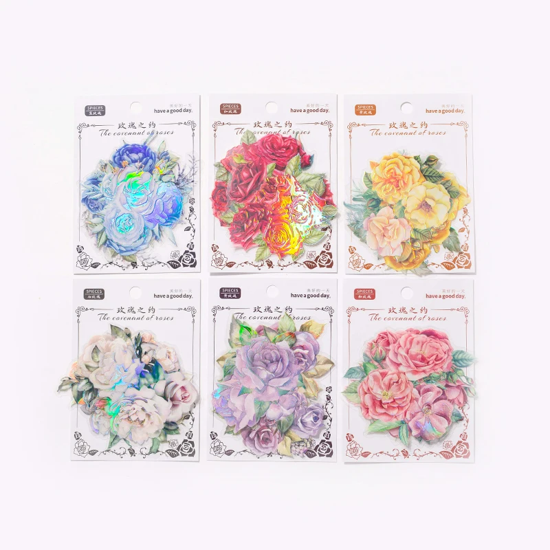 

20 упаковок оптовая продажа наклеек в виде роз Бронзирующая Роза трехмерный переливающийся материал для скрапбукинга фоновая бумага для шк...