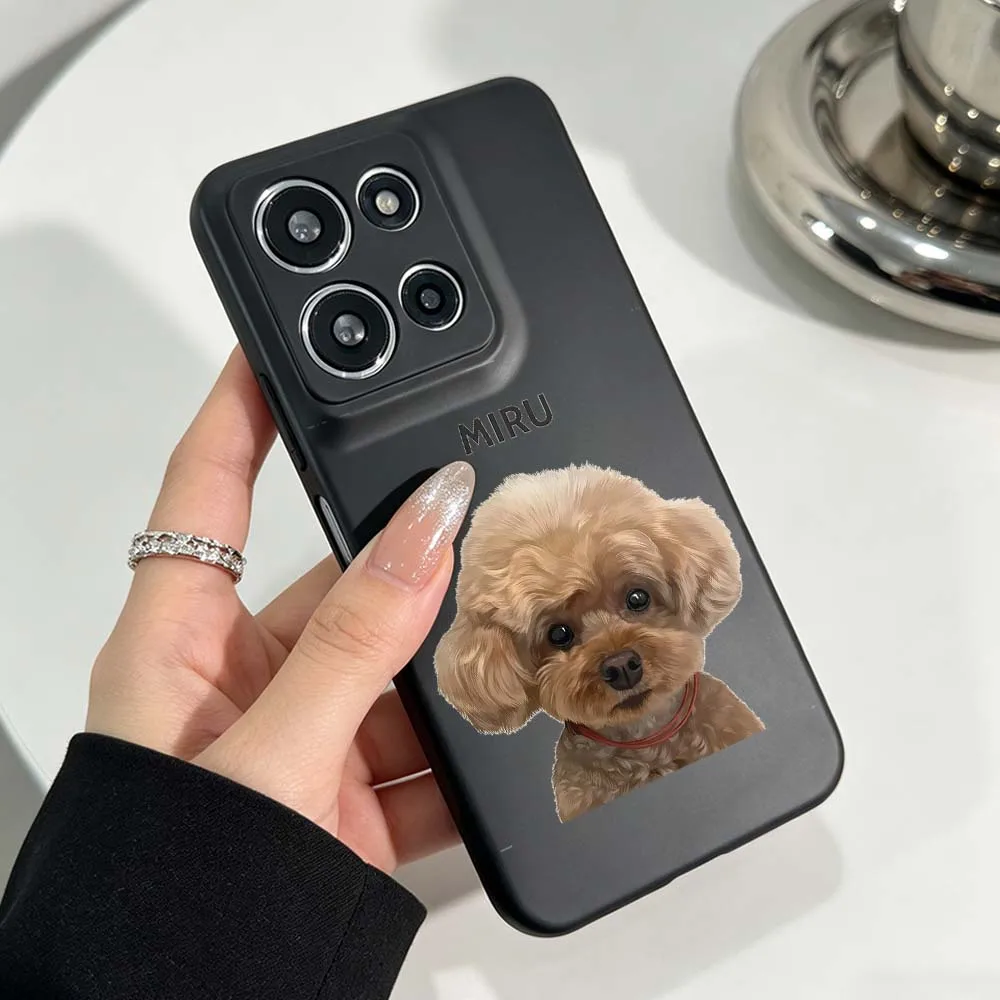Фото Черный мягкий чехол для телефона Miru Brown Poodle для Motorola Moto G86 G75 G72 G56 G42 G41 G35 G31 G15 Edge 70 60 50 №5