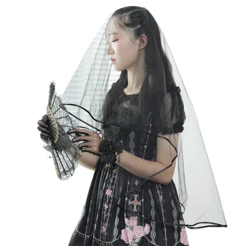 634D 1 яруса свадебная фата без гребня с ленточными краями прозрачная Тюлевая Фата