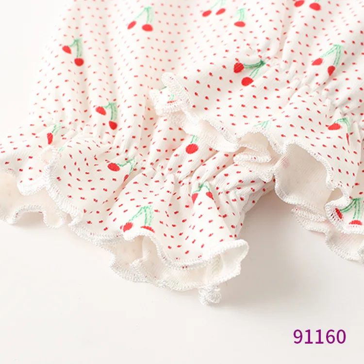 Children's clothing 2022 spring new girls' home clothes cute little cherry children's two-piece suit