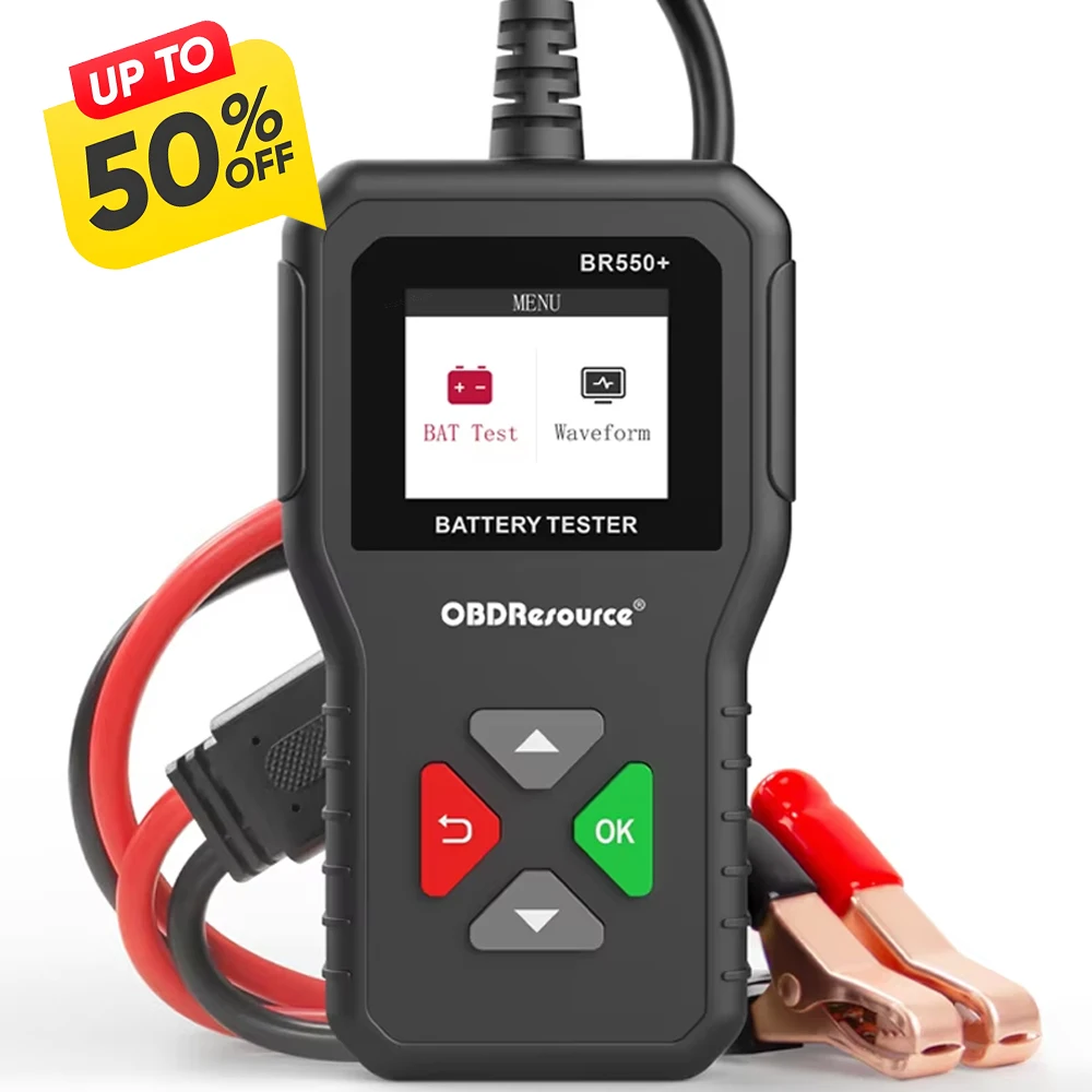 

OBDResource BR550+ Тестер автомобильных аккумуляторов 6В 12В 24В, 100-2000CCA, измеритель напряжения, анализатор автомобильны...