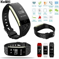 kuwfi smart watch led display sports fitness bracelet heart rate monitor ip67 waterproof wristband for men and women