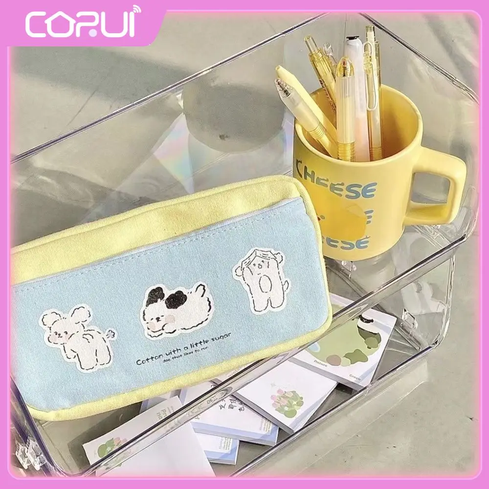 

Puppy Large Capacity Cute Cartoon Storage Bag Rugged And Practical Careful Workmanship Pencil Box Canvas Pencil Case Printing