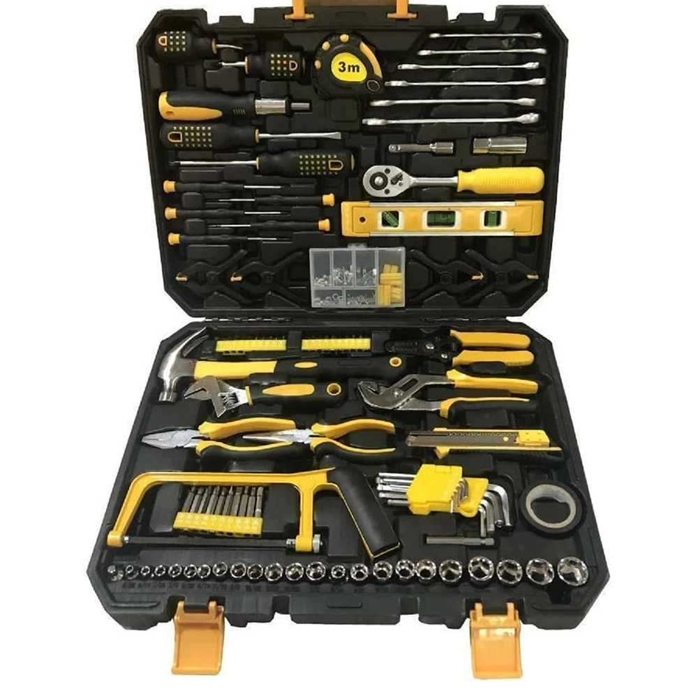 

2023 New Hand Tool Set Mechanics Kit Wrench Socket Household Repair Tools Wall Plate