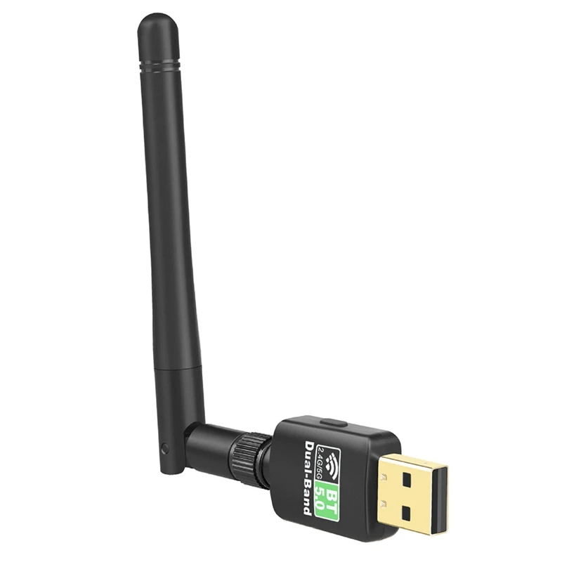 

USB Wifi Adapter 600Mbps Wireless Card Network Dongle With 2DBI Dual Band High Gain Antenna 2.4Ghz-5.8Ghz For PC Desktop