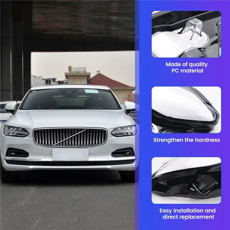 Для Volvo S90 S90L 2016-2022: Защитная крышка передней фары, корпус фары, маска фары, линза, плексиглас - AS55 (art.: 3920d9f130acd) - 3920d9f130acd