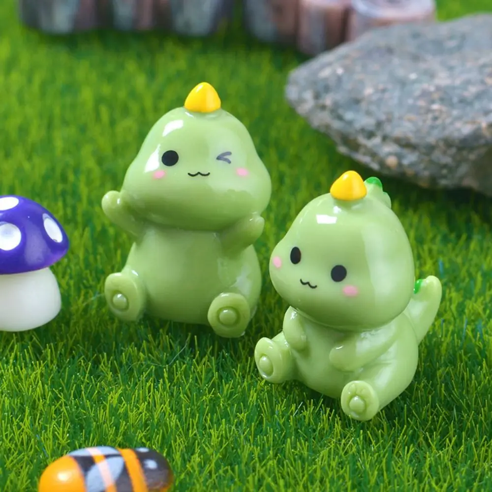 Cartoon Mini Dinosaur Ornament Simulation Cute Figurines Miniature DIY Resin Crafts Statue