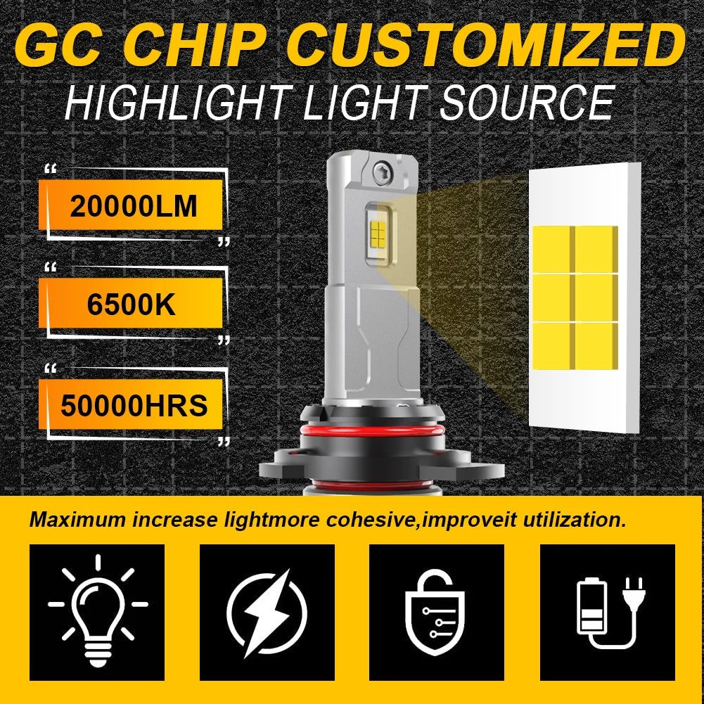 Katur 2x9012 HIR2 светодиодные лампы автомобильная белая фара Canbus 6500 лм 2023 K высокой