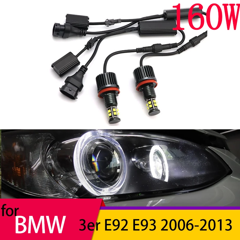 

Кольцевая галогенная лампа Angel Eyes, 6000 К, белая для BMW 3 серии E92 E93 2006-2013, дневные огни 160 Вт 6000 К, белые дневные ходовые огни