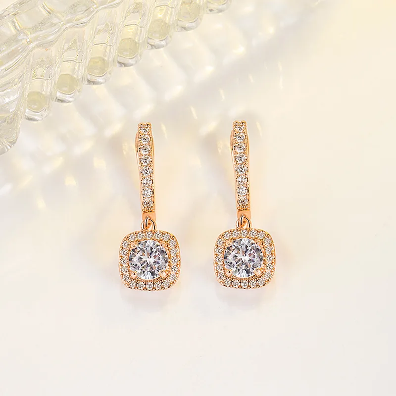 

2022 hot 925 Sterling Silver earrings For Women high-end feeling full diamond zircon long earrings Free Shipping