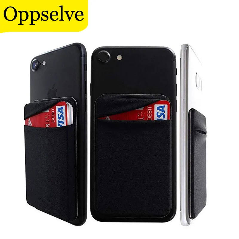 

Business Credit Pocket Adhesive Fashion Women Men Cell Phone Holder ID Card Holder Ultra Slim Case Sticker Phone Pouch For Phone