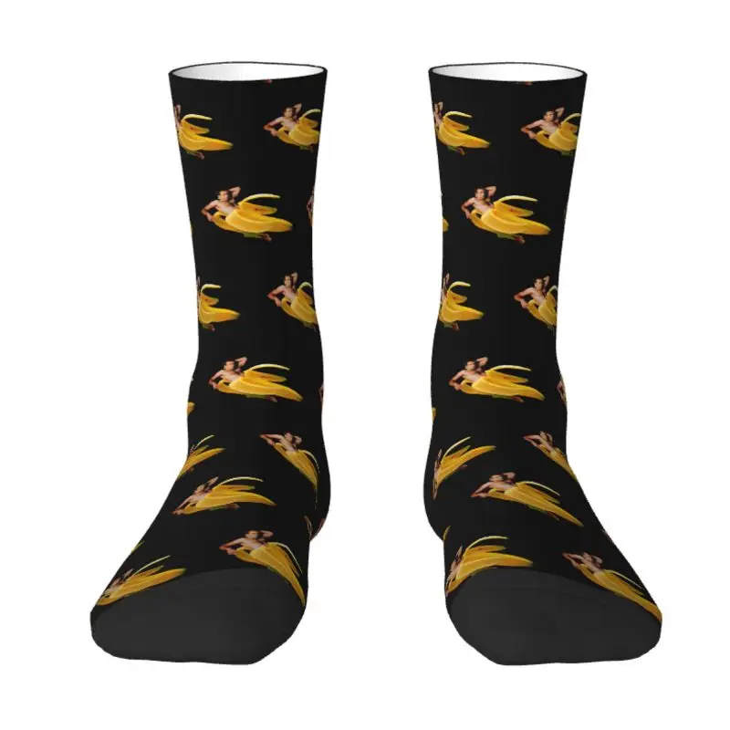 

Novelty Print Nicolas Cage In A Banana Socks for Women Men Stretchy Summer Autumn Winter Funny Meme Crew Socks