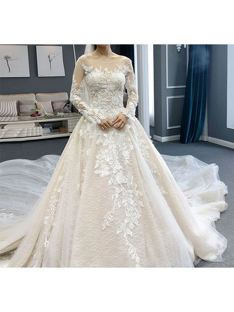 

2022 Элегантные платья принцессы для выпускного вечера милое с кружевными цветами со шлейфом вечернее платье