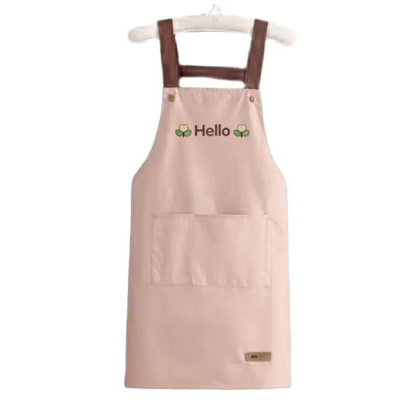 Apron Household Items Kitchen Waterproof Oil-proof Anti-fouling Work Clothes Printing Female Summer Thin Section Dining Outdoor