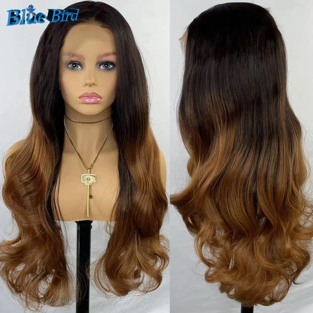 BlueBird Long 1B/27 Ombre Lace Wig Futura Hair Body Wave 13x4 Synthetic Lace Front Wig For Black Women Heat Resistat Pre Plucked