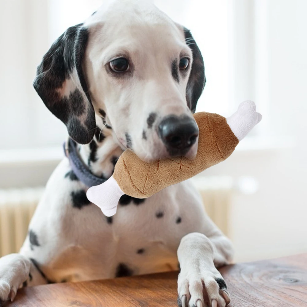 

Lovely Shape Pet Plush Toys Wear-resistant Puppy Chew Squeaker Dog Bone Fruits Vegetables Training Toys Interactive Supplies